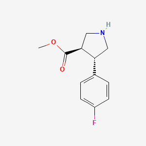 molecular formula C12H14FNO2 B3046381 Trans-methyl 4-(4-fluorophenyl)pyrrolidine-3-carboxylate CAS No. 1237171-25-3