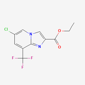 molecular formula C11H8ClF3N2O2 B3046384 Ethyl 6-chloro-8-(trifluoromethyl)imidazo[1,2-A]pyridine-2-carboxylate CAS No. 1237838-84-4