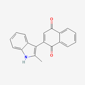 molecular formula C19H13NO2 B3046391 1,4-Naphthalenedione, 2-(2-methyl-1H-indol-3-yl)- CAS No. 123973-75-1