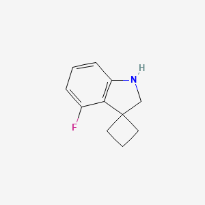 molecular formula C11H12FN B3046399 4'-Fluoro-1',2'-dihydrospiro[cyclobutane-1,3'-indole] CAS No. 1240527-22-3