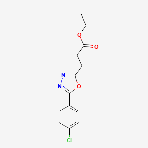 molecular formula C13H13ClN2O3 B3046400 Ethyl 3-[5-(4-chlorophenyl)-1,3,4-oxadiazol-2-yl]propanoate CAS No. 1240527-55-2