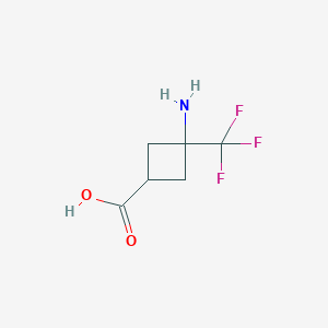 molecular formula C6H8F3NO2 B3046404 3-Amino-3-(trifluoromethyl)cyclobutane-1-carboxylic acid CAS No. 1240529-38-7