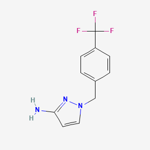 molecular formula C11H10F3N3 B3046406 1-{[4-(Trifluoromethyl)phenyl]methyl}-1H-pyrazol-3-amine CAS No. 1240572-94-4