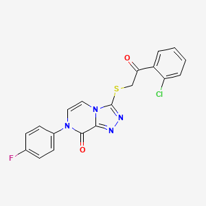 molecular formula C19H12ClFN4O2S B3046415 3-((2-(2-chlorophenyl)-2-oxoethyl)thio)-7-(4-fluorophenyl)-[1,2,4]triazolo[4,3-a]pyrazin-8(7H)-one CAS No. 1242934-40-2