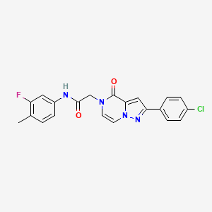 molecular formula C21H16ClFN4O2 B3046419 2-[2-(4-chlorophenyl)-4-oxopyrazolo[1,5-a]pyrazin-5(4H)-yl]-N-(3-fluoro-4-methylphenyl)acetamide CAS No. 1243040-60-9