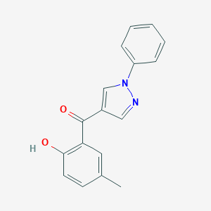 molecular formula C17H14N2O2 B304642 (2-hydroxy-5-methylphenyl)(1-phenyl-1H-pyrazol-4-yl)methanone CAS No. 68430-93-3