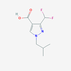 molecular formula C9H12F2N2O2 B3046425 3-(difluoromethyl)-1-(2-methylpropyl)-1H-pyrazole-4-carboxylic acid CAS No. 1244964-06-4