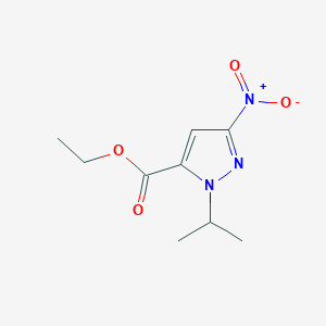 molecular formula C9H13N3O4 B3046436 Ethyl 1-isopropyl-3-nitro-1H-pyrazole-5-carboxylate CAS No. 1245772-15-9