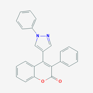 molecular formula C24H16N2O2 B304645 3-phenyl-4-(1-phenyl-1H-pyrazol-4-yl)-2H-chromen-2-one 