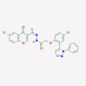 N'-[(6-bromo-4-oxo-4H-chromen-3-yl)methylene]-2-[4-bromo-2-(1-phenyl-1H-pyrazol-5-yl)phenoxy]acetohydrazide