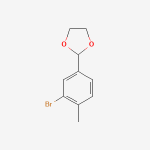 molecular formula C10H11BrO2 B3046483 1,3-Dioxolane, 2-(3-bromo-4-methylphenyl)- CAS No. 124717-60-8