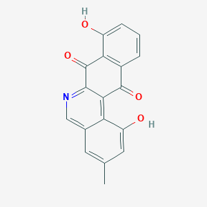 molecular formula C18H11NO4 B3046490 苯并[b]菲喃啶-7,12-二酮，1,8-二羟基-3-甲基- CAS No. 124903-84-0