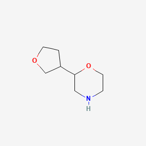 molecular formula C8H15NO2 B3046497 2-(Tetrahydrofuran-3-yl)morpholine CAS No. 1251196-27-6