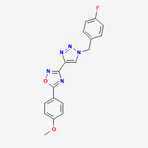 molecular formula C18H14FN5O2 B3046504 3-(1-(4-fluorobenzyl)-1H-1,2,3-triazol-4-yl)-5-(4-methoxyphenyl)-1,2,4-oxadiazole CAS No. 1251630-71-3