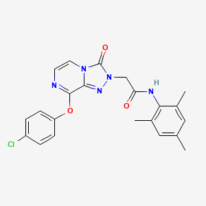 molecular formula C22H20ClN5O3 B3046505 2-(8-(4-chlorophenoxy)-3-oxo-[1,2,4]triazolo[4,3-a]pyrazin-2(3H)-yl)-N-mesitylacetamide CAS No. 1251634-32-8