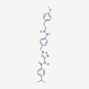 molecular formula C30H32N4O3 B3046507 N-(4-isopropylphenyl)-1-(4-(3-(4-methoxyphenyl)propanamido)benzyl)-1H-imidazole-4-carboxamide CAS No. 1251698-97-1