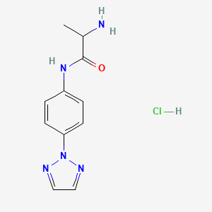 molecular formula C11H14ClN5O B3046510 2-amino-N-[4-(2H-1,2,3-triazol-2-yl)phenyl]propanamide hydrochloride CAS No. 1251922-84-5