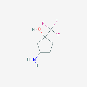 molecular formula C6H10F3NO B3046511 3-Amino-1-(trifluoromethyl)cyclopentan-1-ol CAS No. 1251924-15-8