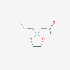 molecular formula C8H14O3 B3046515 2-(2-Propyl-1,3-dioxolan-2-yl)acetaldehyde CAS No. 125261-00-9