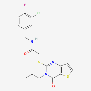 N-(3-chloro-4-fluorobenzyl)-2-[(4-oxo-3-propyl-3,4-dihydrothieno[3,2-d]pyrimidin-2-yl)sulfanyl]acetamide