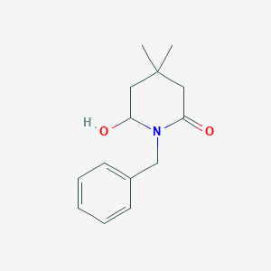 molecular formula C14H19NO2 B3046521 1-Benzyl-6-hydroxy-4,4-dimethylpiperidin-2-one CAS No. 1253226-26-4