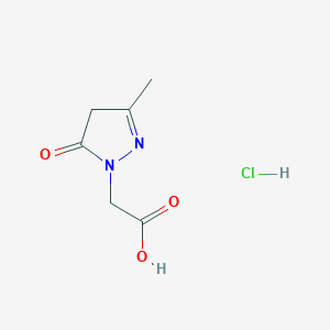 molecular formula C6H9ClN2O3 B3046530 (3-Methyl-5-oxo-4,5-dihydro-1H-pyrazol-1-yl)acetic acid hydrochloride CAS No. 1255718-05-8
