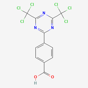 molecular formula C12H5Cl6N3O2 B3046550 4-(4,6-Bis(trichloromethyl)-s-triazin-2-yl)benzoic acid CAS No. 125775-50-0