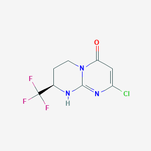 molecular formula C8H7ClF3N3O B3046571 (8R)-2-Chloro-1,6,7,8-tetrahydro-8-(trifluoromethyl)-4H-pyrimido[1,2-a]pyrimidin-4-one CAS No. 1260585-13-4