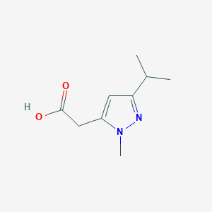molecular formula C9H14N2O2 B3046578 2-(3-Isopropyl-1-methyl-1H-pyrazol-5-yl)acetic acid CAS No. 1260658-87-4
