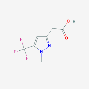 molecular formula C7H7F3N2O2 B3046582 [1-methyl-5-(trifluoromethyl)-1H-pyrazol-3-yl]acetic acid CAS No. 1260658-98-7