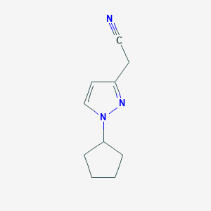 molecular formula C10H13N3 B3046583 2-(1-Cyclopentyl-1H-pyrazol-3-yl)acetonitrile CAS No. 1260659-00-4