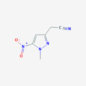 molecular formula C6H6N4O2 B3046586 2-(1-Methyl-5-nitropyrazol-3-yl)ethanenitrile CAS No. 1260659-09-3