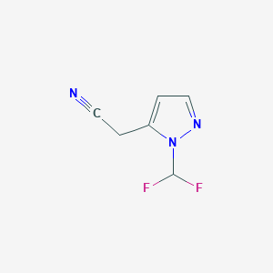molecular formula C6H5F2N3 B3046588 2-(1-(Difluoromethyl)-1H-pyrazol-5-yl)acetonitrile CAS No. 1260659-20-8