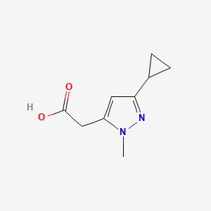 molecular formula C9H12N2O2 B3046589 2-(3-Cyclopropyl-1-methyl-1H-pyrazol-5-yl)acetic acid CAS No. 1260659-21-9