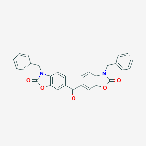 molecular formula C29H20N2O5 B304659 3-Benzyl-6-(3-benzyl-2-oxo-1,3-benzoxazole-6-carbonyl)-1,3-benzoxazol-2-one CAS No. 190074-19-2