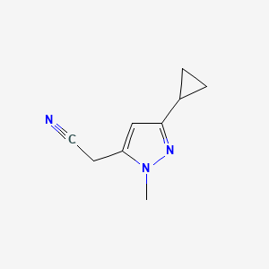 2-(3-Cyclopropyl-1-methyl-1H-pyrazol-5-yl)acetonitrile
