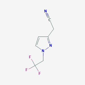 molecular formula C7H6F3N3 B3046591 2-(1-(2,2,2-Trifluoroethyl)-1H-pyrazol-3-yl)acetonitrile CAS No. 1260659-23-1