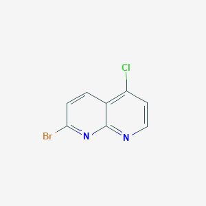molecular formula C8H4BrClN2 B3046610 2-溴-5-氯-1,8-萘啶 CAS No. 1260862-24-5