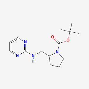 molecular formula C14H22N4O2 B3046616 tert-Butyl 2-((pyrimidin-2-ylamino)methyl)pyrrolidine-1-carboxylate CAS No. 1261230-44-7