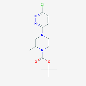 molecular formula C14H21ClN4O2 B3046620 叔丁基 4-(6-氯哒嗪-3-基)-2-甲基哌嗪-1-羧酸酯 CAS No. 1261233-63-9