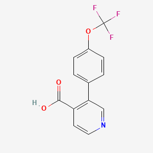 molecular formula C13H8F3NO3 B3046629 3-(4-Trifluoromethoxyphenyl)isonicotinic acid CAS No. 1261783-07-6