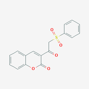 molecular formula C17H12O5S B304663 3-[2-(Benzenesulfonyl)acetyl]chromen-2-one CAS No. 496846-21-0