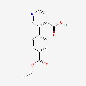molecular formula C15H13NO4 B3046635 3-(4-Ethoxycarbonylphenyl)isonicotinic acid CAS No. 1261929-79-6