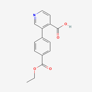 molecular formula C15H13NO4 B3046635 3-(4-乙氧羰基苯基)异烟酸 CAS No. 1261929-79-6