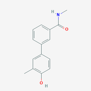 molecular formula C15H15NO2 B3046639 2-Methyl-4-[3-(N-methylaminocarbonyl)phenyl]phenol CAS No. 1261947-42-5