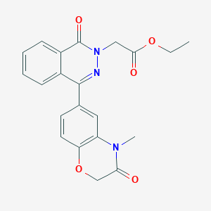 molecular formula C21H19N3O5 B304664 ethyl (4-(4-methyl-3-oxo-3,4-dihydro-2H-1,4-benzoxazin-6-yl)-1-oxo-2(1H)-phthalazinyl)acetate 