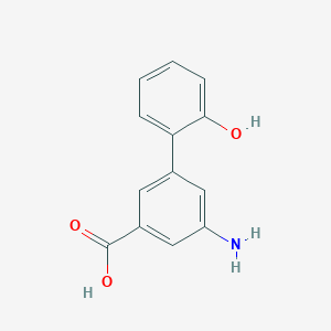 molecular formula C13H11NO3 B3046650 3-氨基-5-(2-羟基苯基)苯甲酸 CAS No. 1261990-98-0