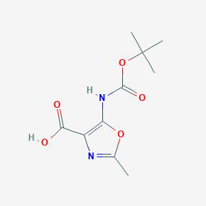 molecular formula C10H14N2O5 B3046658 5-tert-Butoxycarbonylamino-2-methyl-oxazole-4-carboxylic acid CAS No. 1262860-67-2