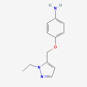 molecular formula C12H15N3O B3046659 4-[(1-ethyl-1H-pyrazol-5-yl)methoxy]aniline CAS No. 1262865-33-7