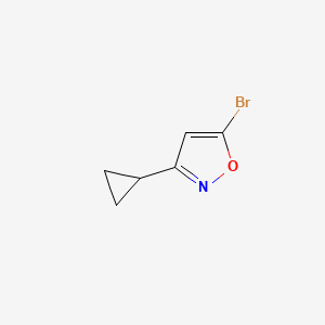 molecular formula C6H6BrNO B3046667 5-Bromo-3-cyclopropyl-isoxazole CAS No. 1263378-59-1